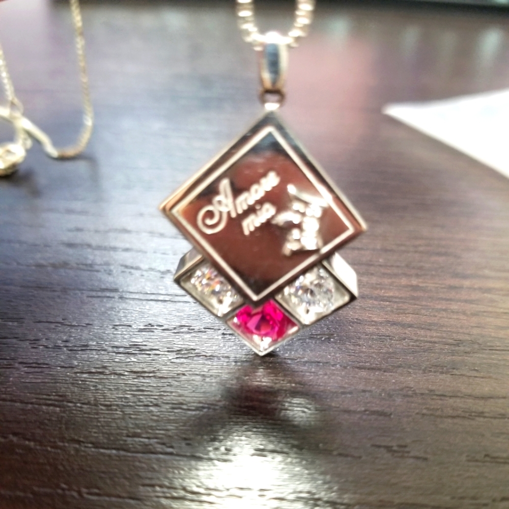 J.estina Heart Crystals Square Necklace - Picture 5 of 5